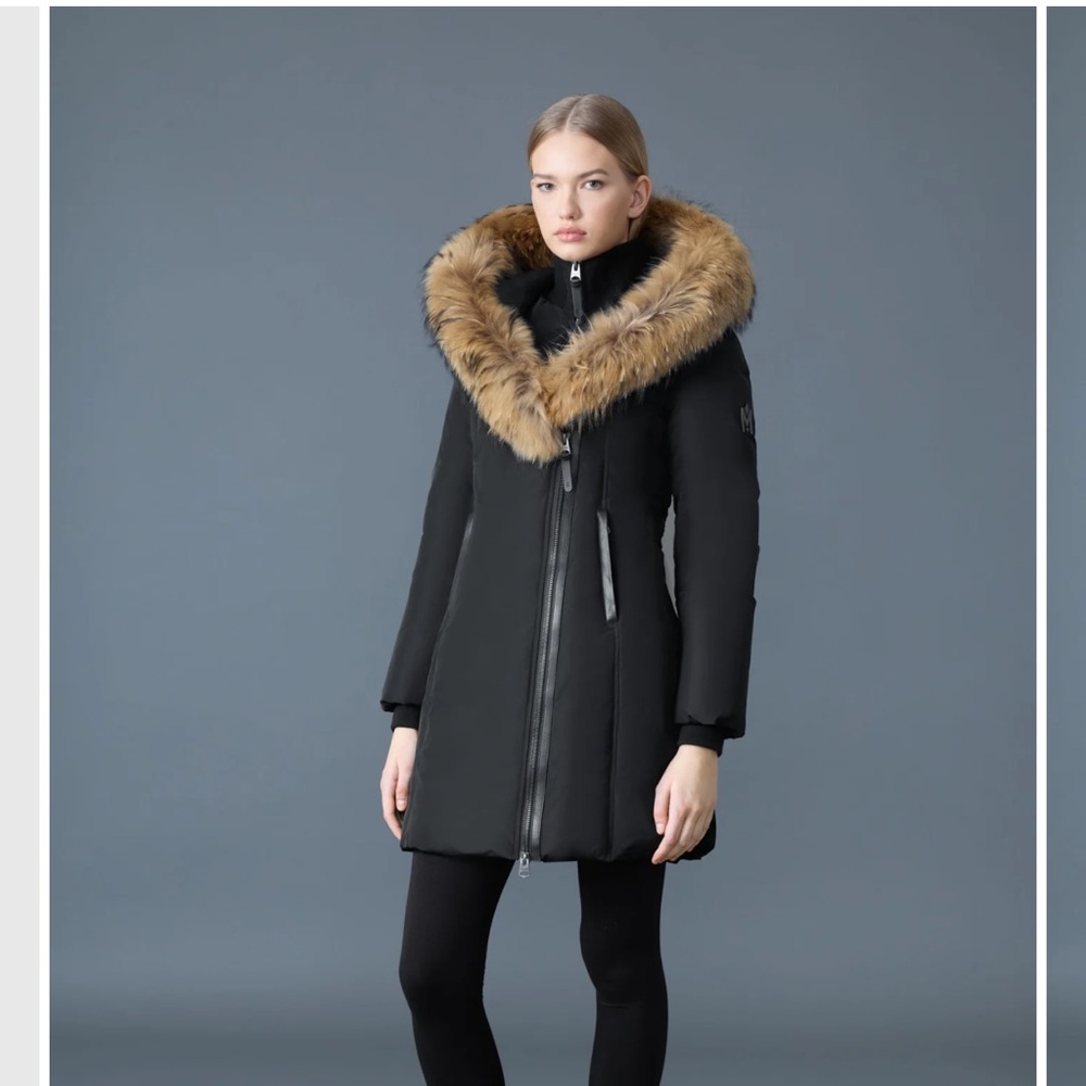 NWOT Mackage Black Kay F Puffer Coat with Fur Trim